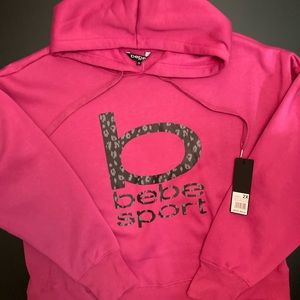 Beautiful Bebe NWT! Bebe sport festival fuchsia, big B logo hoodie Plus size 2X